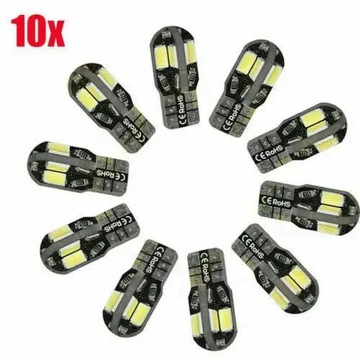 10 шт. W5W T10 светодиодные лампы Canbus 5730 8SMD 194 168 светодиодные лампы для интерьера автомобиля купол
