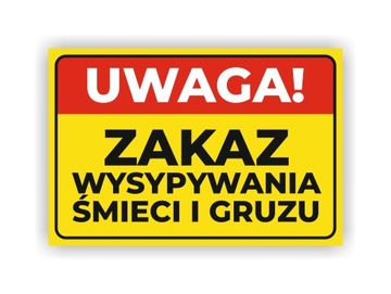 Tabliczka ZAKAZ WYSYPYWANIA ŚMIECI 30x20 cm UV