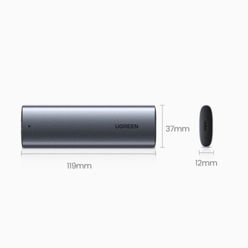 UGREEN KIESZEŃ NA DYSK SSD M.2 OBUDOWA DYSKU USB 3.2 Gen2 +kabel USB C 0,5m