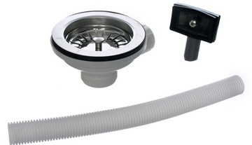 KOREK METALOWY DO ZLEWU ODPŁYW KOSZYK Z PRZELEWEM