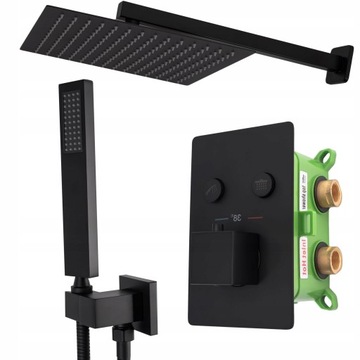 Zestaw Podtynkowy Natryskowy Davis Termostat Black