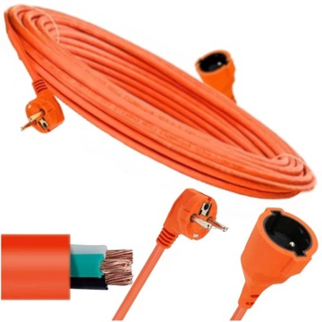 PRZEDŁUŻACZ 10m OGRODOWY BUDOWLANY GRUBY MOCNY 10m KABEL MIEDŹIANY 3x 2.5
