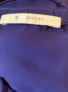 Bluzka S/M włoskiej Monari z żabotem szafirowa