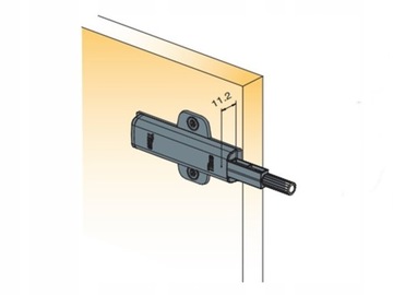 МЕБЕЛЬНЫЙ ОТДЕЛИТЕЛЬ ДЛЯ ФАСАДОВ С РЕЗИНОВЫМ НАКОНЕЧНИКОМ НА TITUS PUSH TO OPEN + PLATE