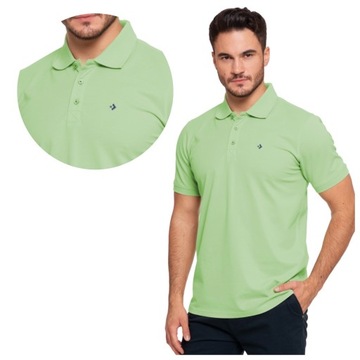 KOSZULKA POLO MĘSKA POLÓWKA BAWEŁNA 100% WYGODNA PREMIUM MORAJ XL ZIELONA