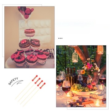 ДЕКОРАТИВНЫЕ ШАМПУНКИ ДЛЯ КОКТЕЙЛЕЙ 100 шт. ФРУКТОВЫЕ ПАЛОЧКИ.