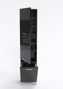Słupek łazienkowy SW6 30 cm, czarny połysk