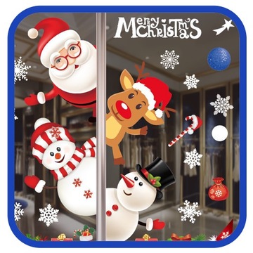 ДВУХСТОРОННИЕ РОЖДЕСТВЕНСКИЕ НАКЛЕЙКИ ДЛЯ ОКОН XXL БОЛЬШОЙ НАБОР ДЛЯ ОКОН WINDOWS