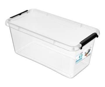 Pojemnik Plastikowy Przeźroczysty z Pokrywą 8L Pudełko Pudło Organizer