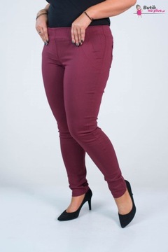 Spodnie MIKSA DŁUGIE 07 bordo Plus Size - 52