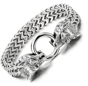 МУЖСКОЙ БРАСЛЕТ ВОЛК, НЕРЖАВЕЮЩАЯ СТАЛЬ 316L