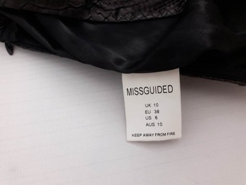 MISSGUIDED wężowa SPÓDNICA czarna A'LA SKÓRA _ 38