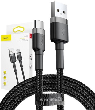 BASEUS SZYBKI KABEL USB/USB-C QUICK CHARGE MOCNY PRZEWÓD DO TELEFONU 0,5m