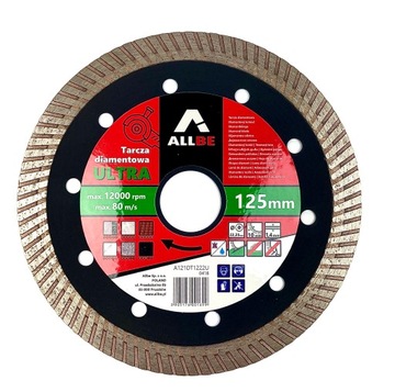 TARCZA DIAMENTOWA DO BETONU ZBROJONEGO 125MM KOSTKI PŁYTEK SEGMENT 10MM
