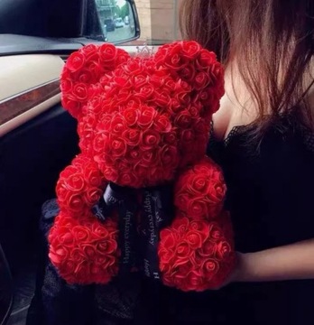 БОЛЬШОЙ МЕДВЕДЬ С РОЗАМИ ПОДАРОЧНАЯ КОРОБКА НА ДЕНЬ СВЯТОГО ВАЛЕНТИНА