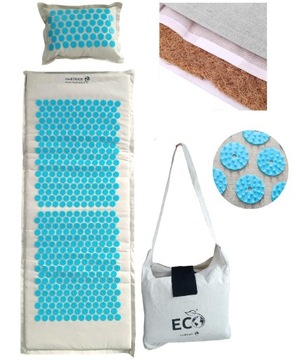 ZESTAW DO AKUPRESURY MATA LNIANA EKO XXL Z KOLCAMI ECO PODUSZKA + TORBA
