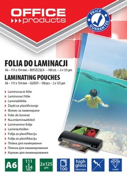 Folia do laminowania A6 2x125mikr 100szt