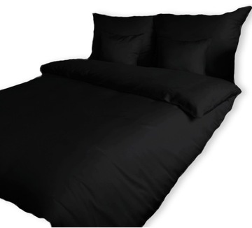 Pościel Premium 160x200 + 2x70x80 jednolita Czarna
