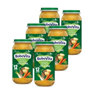 BoboVita Junior Warzywa z cielęciną ZESTAW 6x250g