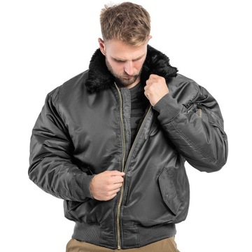 Kurtka Pilotka Wojskowa Brandit MA2 Fur Collar - Czarna M