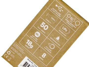 НАБОР ВЕЛОСИПЕДНЫХ ФАР KNOG BLINDER MINI CROSS 50 / 30 лм, 8 РЕЖИМОВ USB