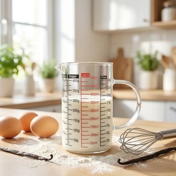 КУХОННЫЙ МЕРНЫЙ КУВШИН 500 МЛ ТЕРМОСТОЙКИЙ С Градуировкой ДЛЯ МЕРНОГО СТЕКЛА