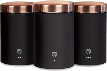 НАБОР МЕТАЛЛИЧЕСКАЯ ХЛЕБОПЕЧКА + КОНТЕЙНЕРЫ КОФЕ ЧАЙ BERLINGER HAUS BLACK ROSE