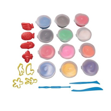 Набор глины для лепки из 12 цветов. Набор мягкой глины E4.