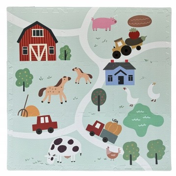 Mata Puzzle Piankowe Edukacyjna Duża Gruba 9 szt+obrzeża