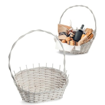 KOSZYK PREZENTOWY WIKLINOWY KOSZ BIAŁY MAŁY