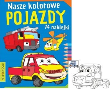 NASZE KOLOROWE POJAZDY MALOWANKA 74 naklejki