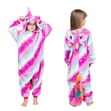 Dzieci zima stich piżamy dzieci panda dinozaur piżamy jednorożec kombinezon