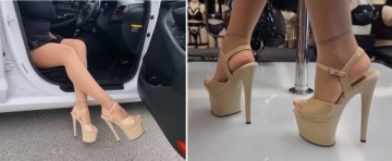 ЭРОТИЧЕСКИЕ ТУФЛИ БЕЖЕВЫЕ СЕКСУАЛЬНЫЕ КАБЛУКИ НА ПЛАТФОРМЕ ДЛЯ POLE DANCE SEX РАЗМЕР 43