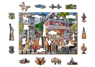 Puzzle Drewniane 200 elementów Ulica w Centrum