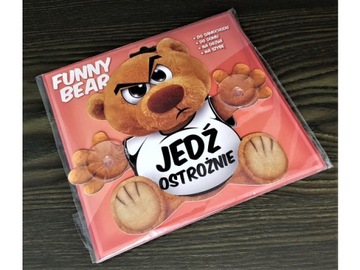 Tabliczka przyssawka na szybę auta Jedź Ostrożnie