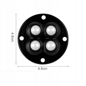 4x Mini rolka samonastawna, uniwersalne kółko obrotowe Kółka samoprzylepne, czarne
