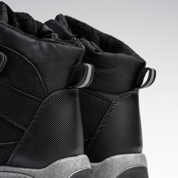 Ботинки для мальчика, УТЕПЛЕННЫЕ, зимние зимние ботинки, липучка, молния, черные 36