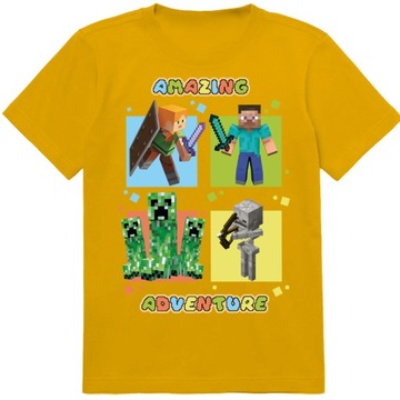 KOSZULKA DZIECIĘCA T-SHIRT DLA DZIECKA MINECRAFT 116 PREZENT JAKOŚĆ
