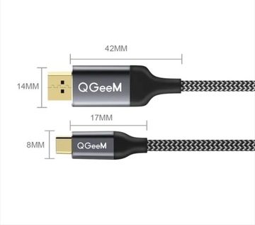 USB C — Displayport 3 м / USB Type C — кабель DP