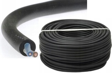 KABEL PRZEWÓD OKRĄGŁY LINKA OWY 2x2,5 H05VV-F CZARNY 1 m