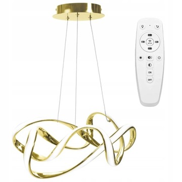 SUFITOWA LAMPA WISZĄCA LED NOWOCZESNA GOLD + PILOT