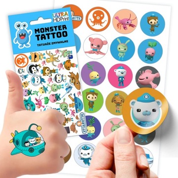 ZESTAW NAKLEJKI + TATUAŻE DLA DZIECI DZIECIĘCE OKTONAUCI THE OCTONAUTS