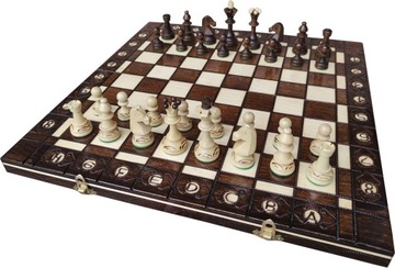 SZACHY drewniane SENATOR brąz DREWNO - 41cm - PIĘKNE polskie