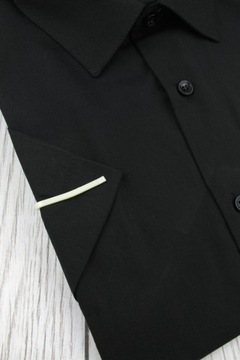 Рубашка мужская однотонная черная с короткими рукавами К942