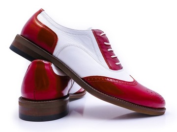 Czerwono-białe buty męskie spektatory r. 42 T98