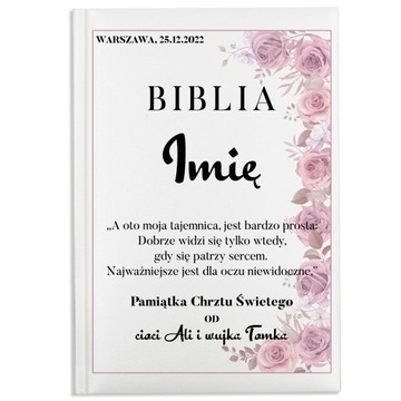 BIBLIA z własnym IMIENIEM Prezent na CHRZEST