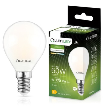 Żarówka LED E14 KULKA 7W = 60W 4000K Neutralna FILAMENT MLECZNA OZDOBNA