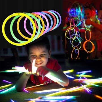 Светящиеся браслеты, повязки на голову, флуоресцентные палочки, 10 огненных палочек