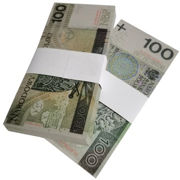 Banknoty 100 zł - do zabawy i nauki 50szt