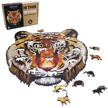 PUZZLE DREWNIANE TYGRYS 140 el. A4 na prezent